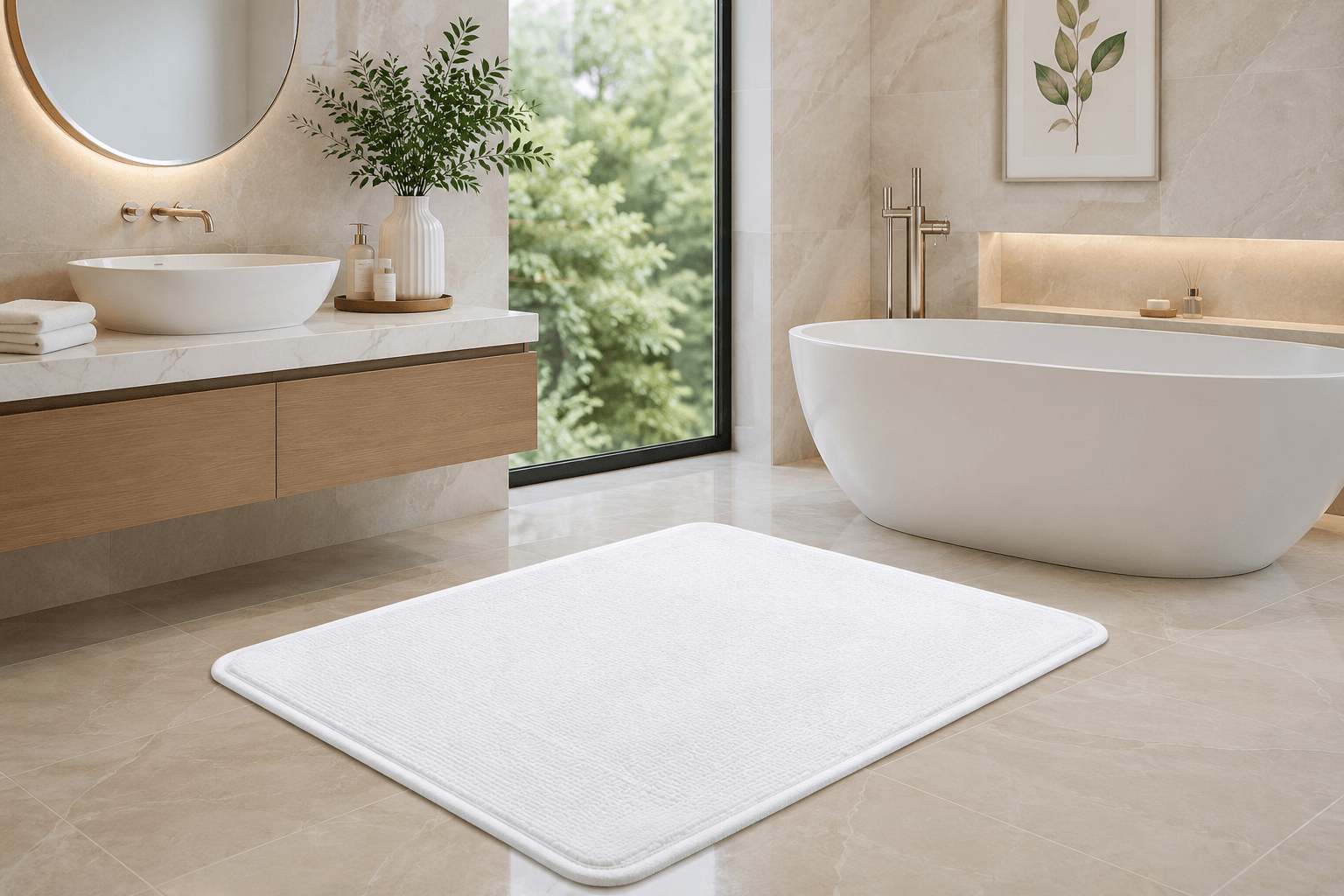 Home Fresh Cotton Bathmat | Bathroom Rug | Thick,Super Soft, Quick Dry | Non-Skid with SBE/Hot Melt Spray Backing | 1000 GSM - Solid, Set 1 pc ( Size : 20" x 30")
