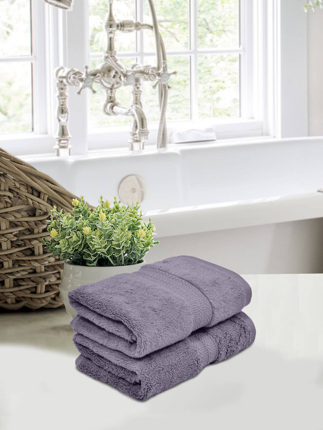 Home Fresh 600GSM 100% Cotton 2 Hand Towel size 40x60 Cm