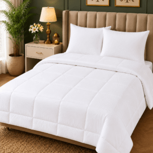 Home Fresh marigold 4 pcs comforter set 100% Cotton One King size 230x250 Cm Bedsheet with One Double bed Comforter size 220x240 Cm with 2 Pillow Covers size 46x69 Cm