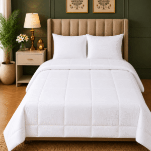 Home Fresh Luxury Ultrasonic Punch Reversible AC Comforter  – Quilted Microfiber Floral Pattern, Lightweight Breathable Hypoallergenic All‑Season size 210x220 Cm