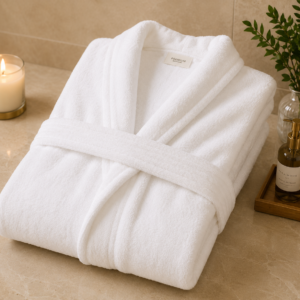 Home Fresh 100% Cotton One Medium Size 105 cm Bathrobe – Ideal for Hotels & Hospitality