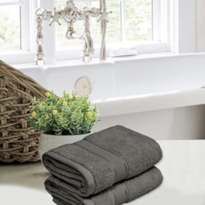 Home Fresh Solid 100% Cotton 450 GSM Hand Towel size 40x60 Cm Pack of 2