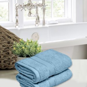 Home Fresh Solid 100% Cotton 450 GSM Hand Towel size 40x60 Cm Pack of 2