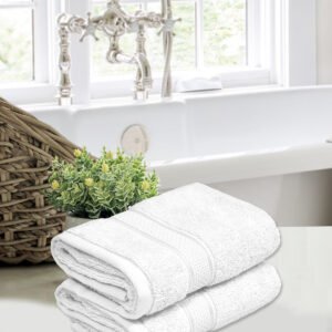Home Fresh Solid 100% Cotton 450 GSM Hand Towel size 40x60 Cm Pack of 2