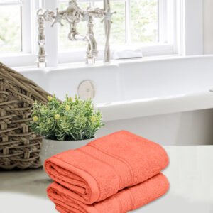 Home Fresh Solid 100% Cotton 450 GSM Hand Towel size 40x60 Cm Pack of 2
