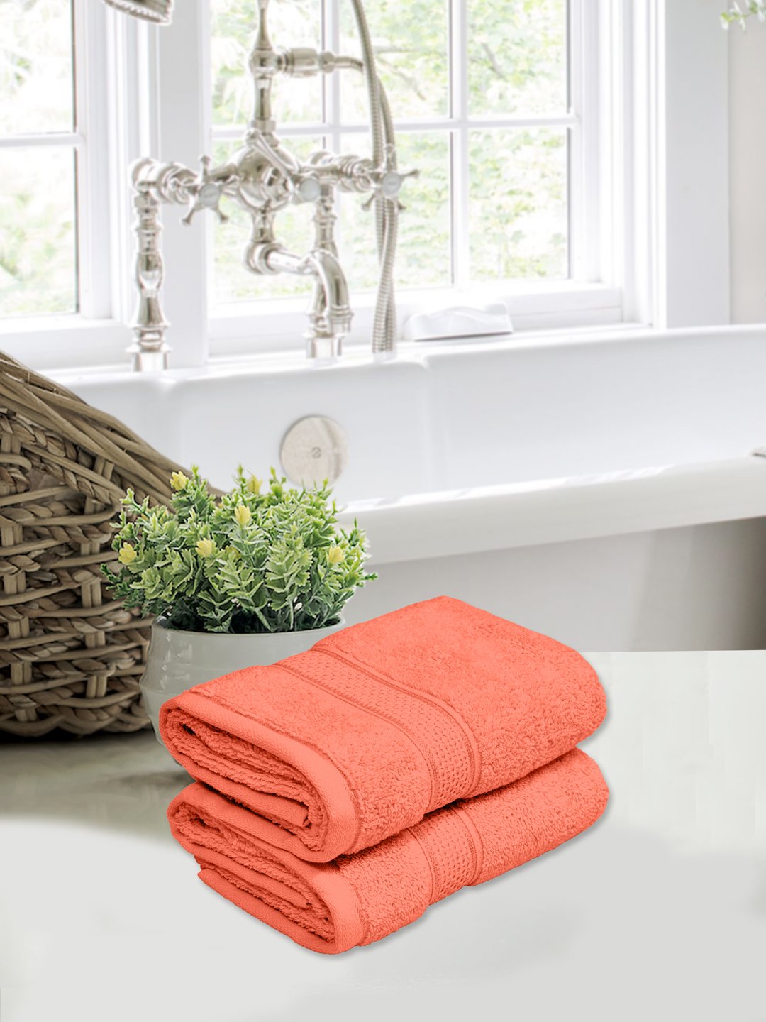 Home Fresh Solid 100% Cotton 450 GSM Hand Towel size 40x60 Cm Pack of 2