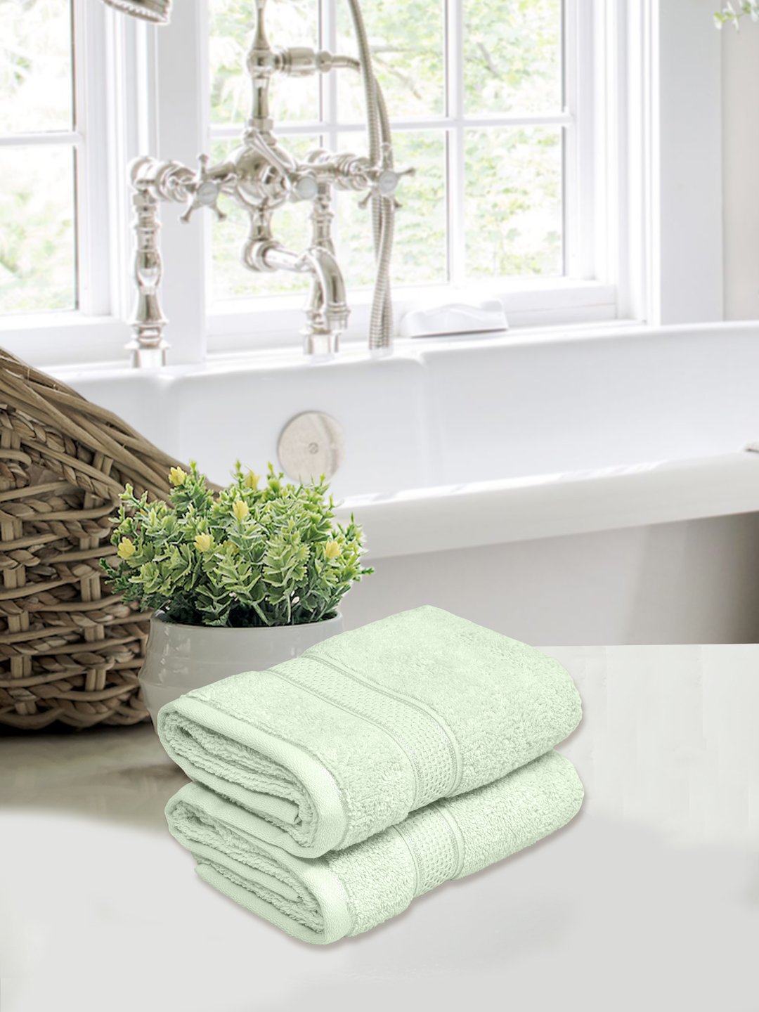 Home Fresh Solid 100% Cotton 450 GSM Hand Towel size 40x60 Cm Pack of 2