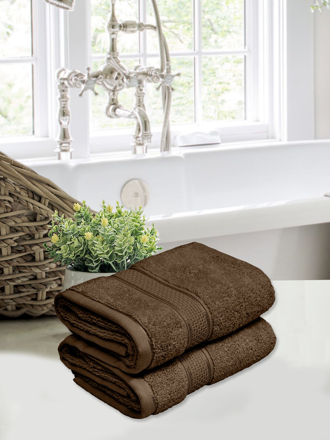 Home Fresh Solid 100% Cotton 450 GSM Hand Towel size 40x60 Cm Pack of 2