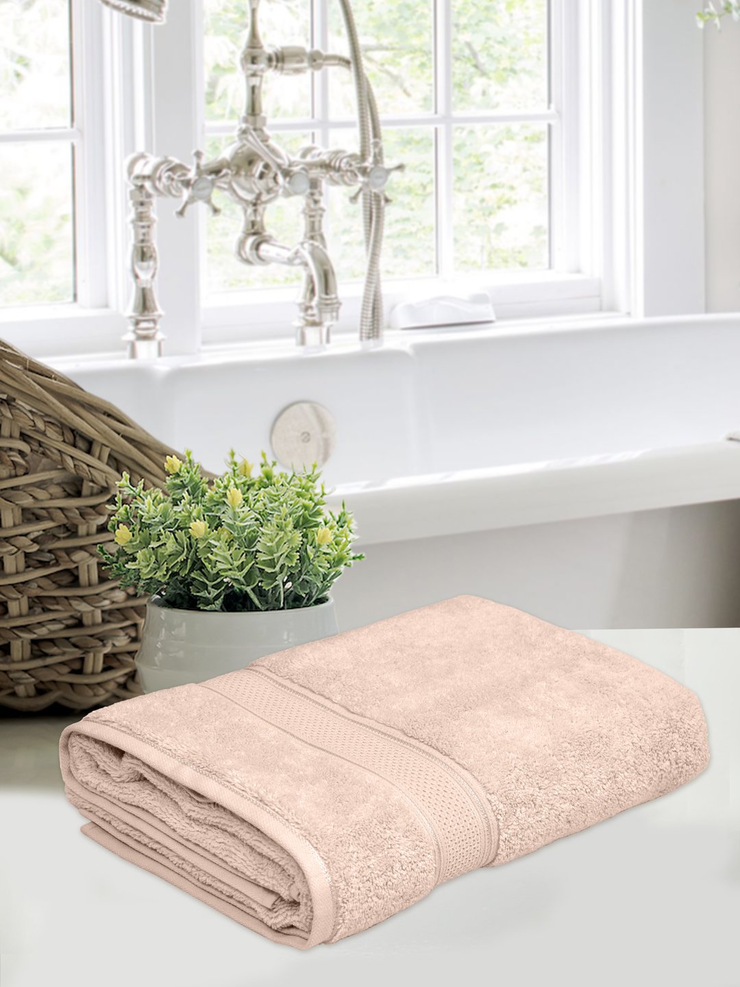 Home Fresh Solid 100% Cotton 450 GSM One Large size 75x150 Cm / 30x60 Inches Bath Towel