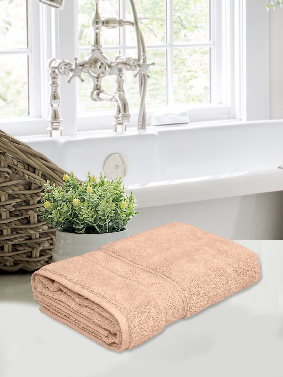 Home Fresh Solid 100% Cotton 450 GSM One Large size 75x150 Cm / 30x60 Inches Bath Towel