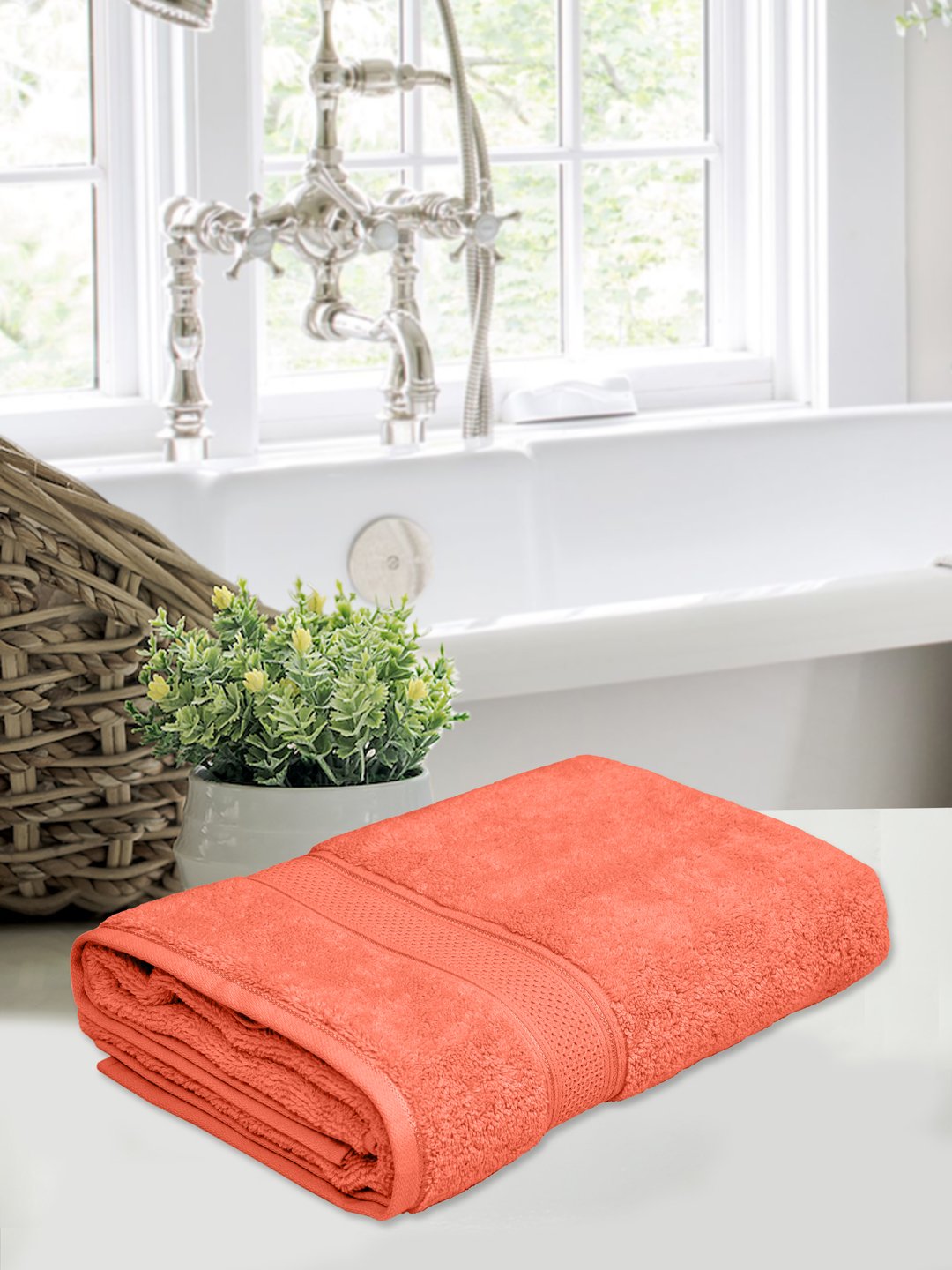 Home Fresh Solid 100% Cotton 450 GSM One Large size 75x150 Cm / 30x60 Inches Bath Towel