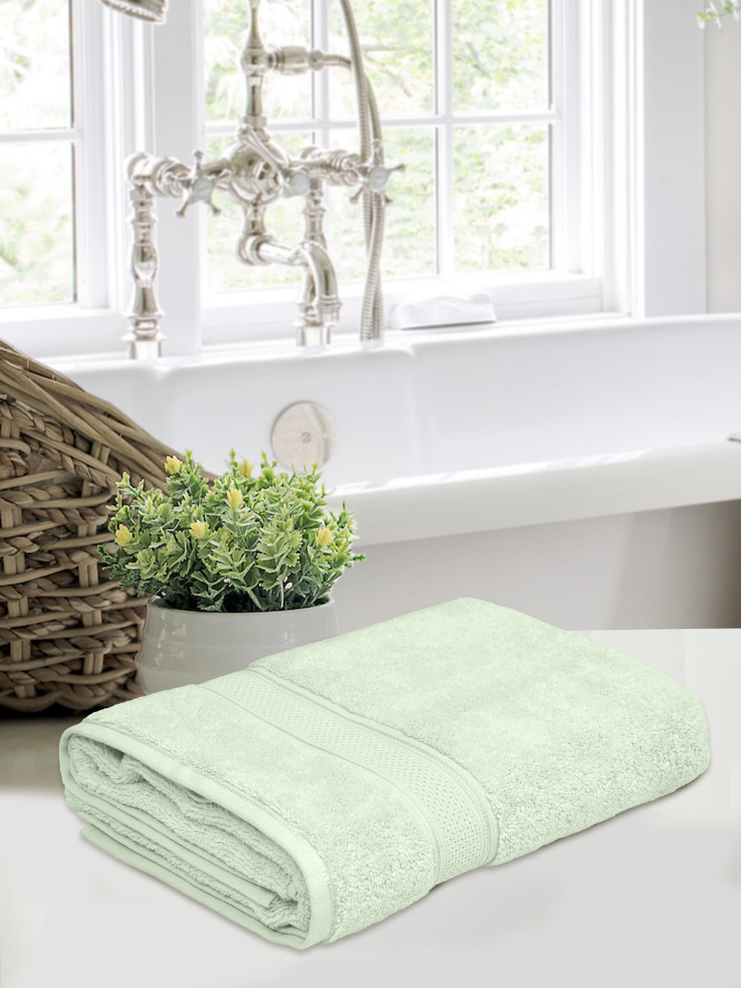 Home Fresh Solid 100% Cotton 450 GSM One Large size 75x150 Cm / 30x60 Inches Bath Towel