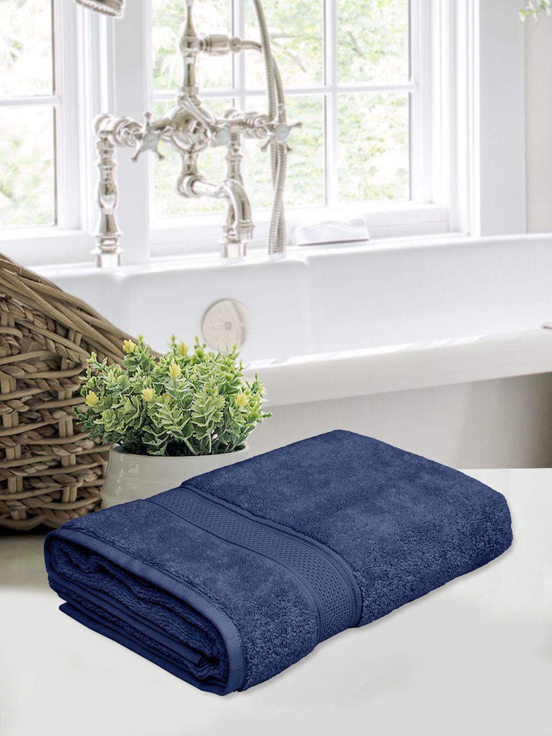 Home Fresh Solid 100% Cotton 450 GSM One Large size 75x150 Cm / 30x60 Inches Bath Towel