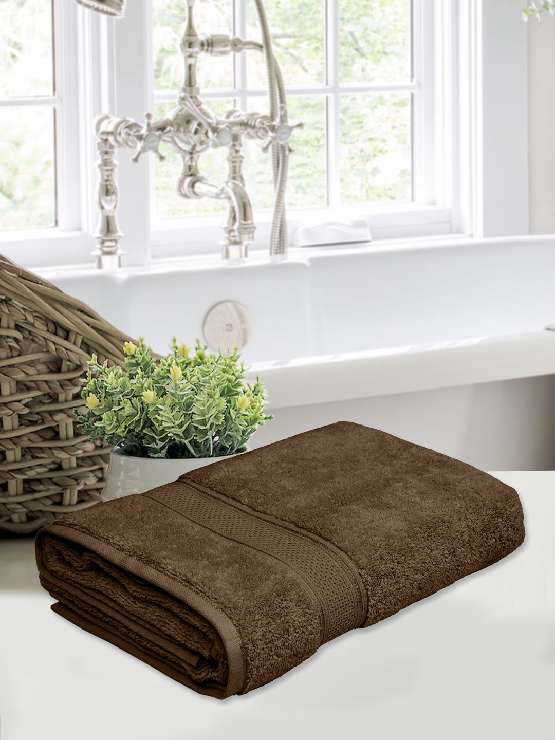 Home Fresh Solid 100% Cotton 450 GSM One Large size 75x150 Cm / 30x60 Inches Bath Towel