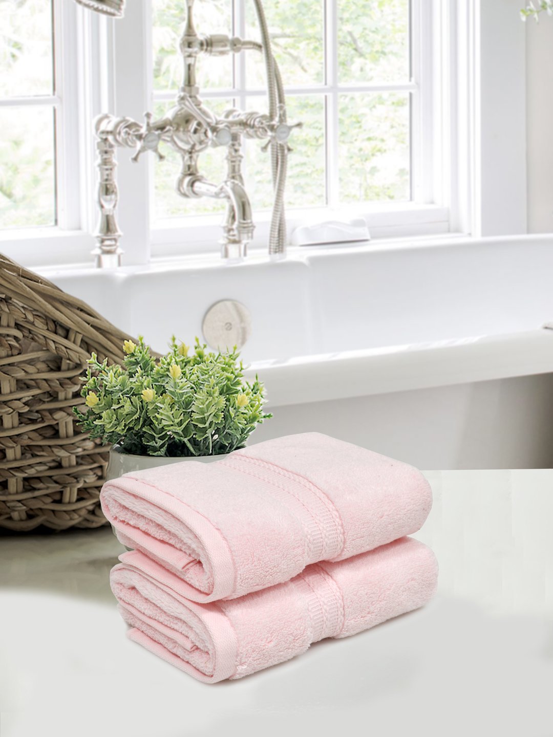 Home Fresh Solid 100% Cotton 600 GSM Premium Hand Towel size 40x60 Cm set of 2