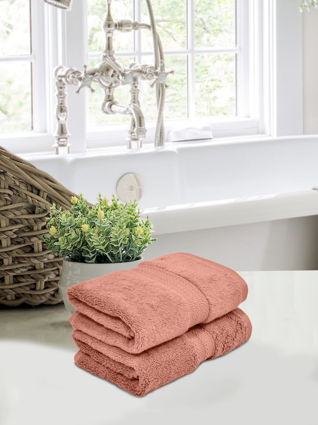 Home Fresh Solid 100% Cotton 600 GSM Premium Hand Towel size 40x60 Cm set of 2