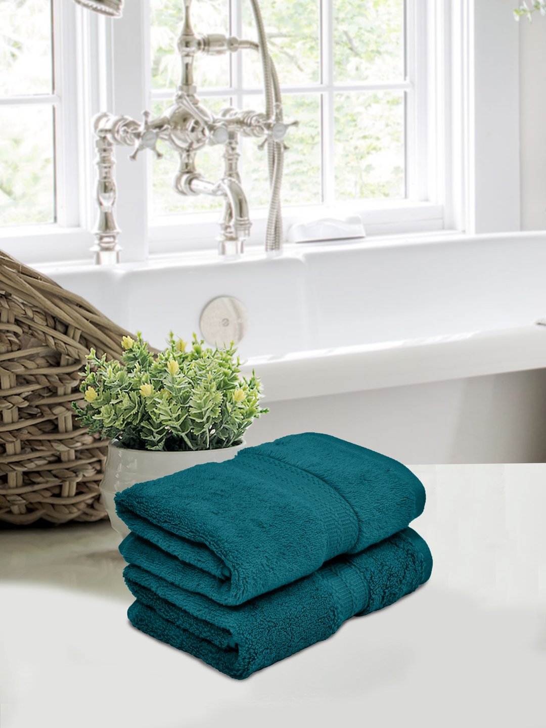 Home Fresh Solid 100% Cotton 600 GSM Premium Hand Towel size 40x60 Cm set of 2