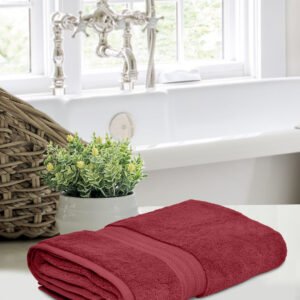 Home Fresh Solid 100% Cotton 600 GSM One Large size 75x150 Cm / 30x60 Inches Premium Bath Towel