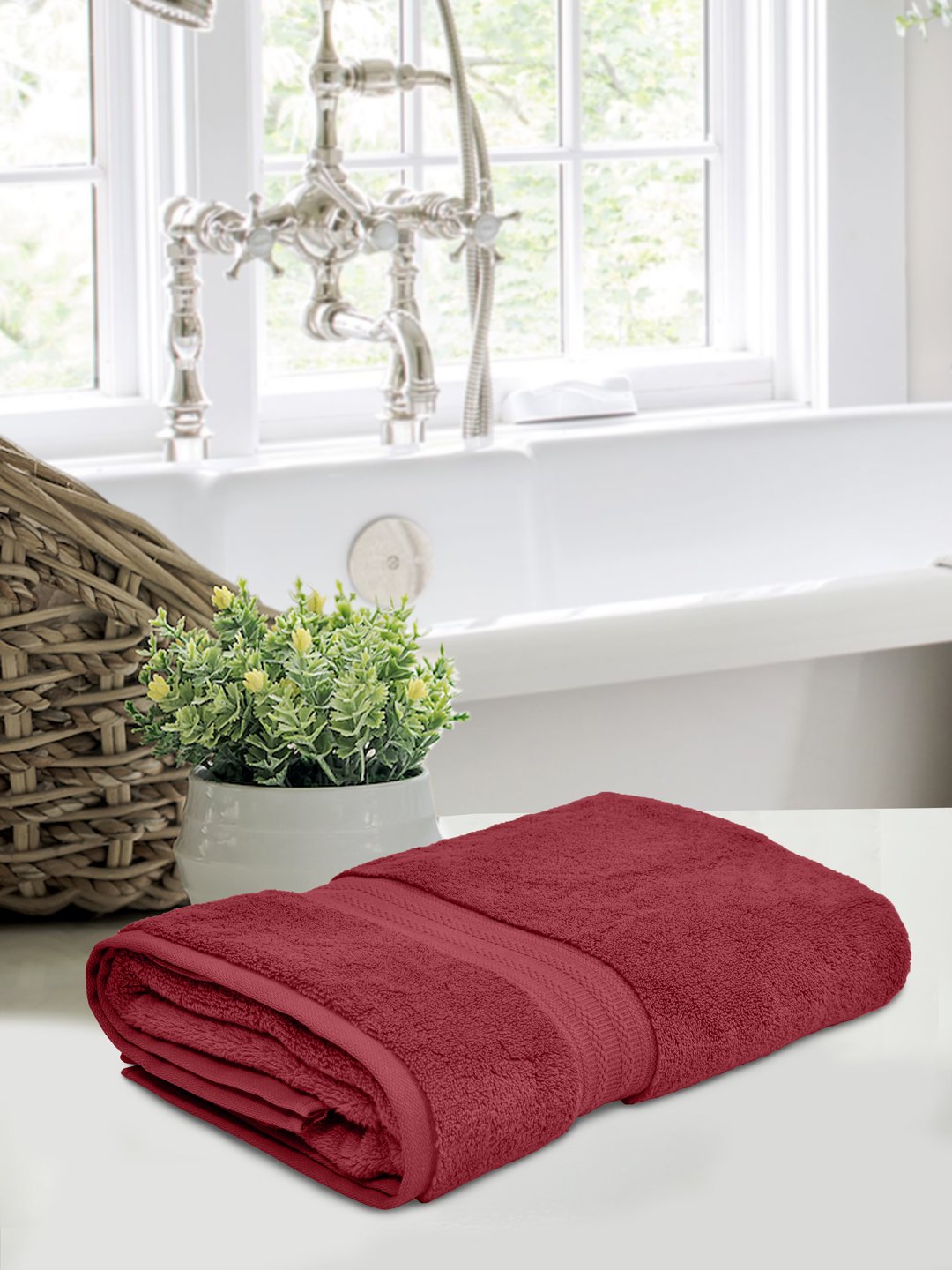 Home Fresh Solid 100% Cotton 600 GSM One Large size 75x150 Cm / 30x60 Inches Premium Bath Towel
