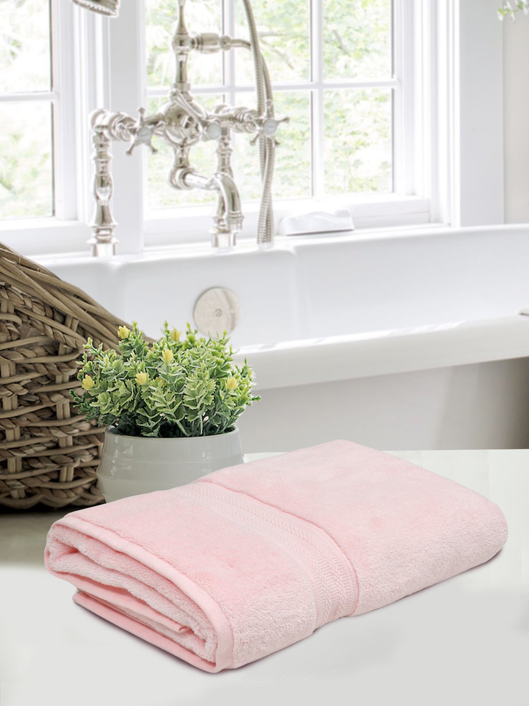 Home Fresh Solid 100% Cotton 600 GSM One Large size 75x150 Cm / 30x60 Inches Premium Bath Towel
