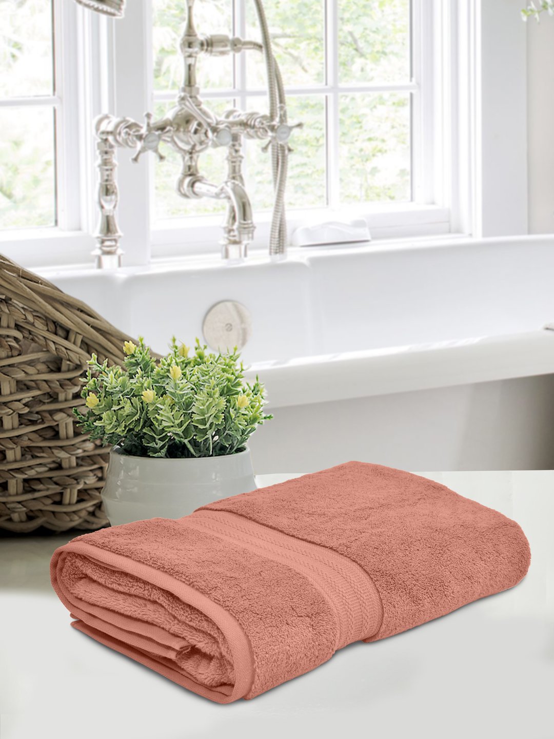 Home Fresh Solid 100% Cotton 600 GSM One Large size 75x150 Cm / 30x60 Inches Premium Bath Towel