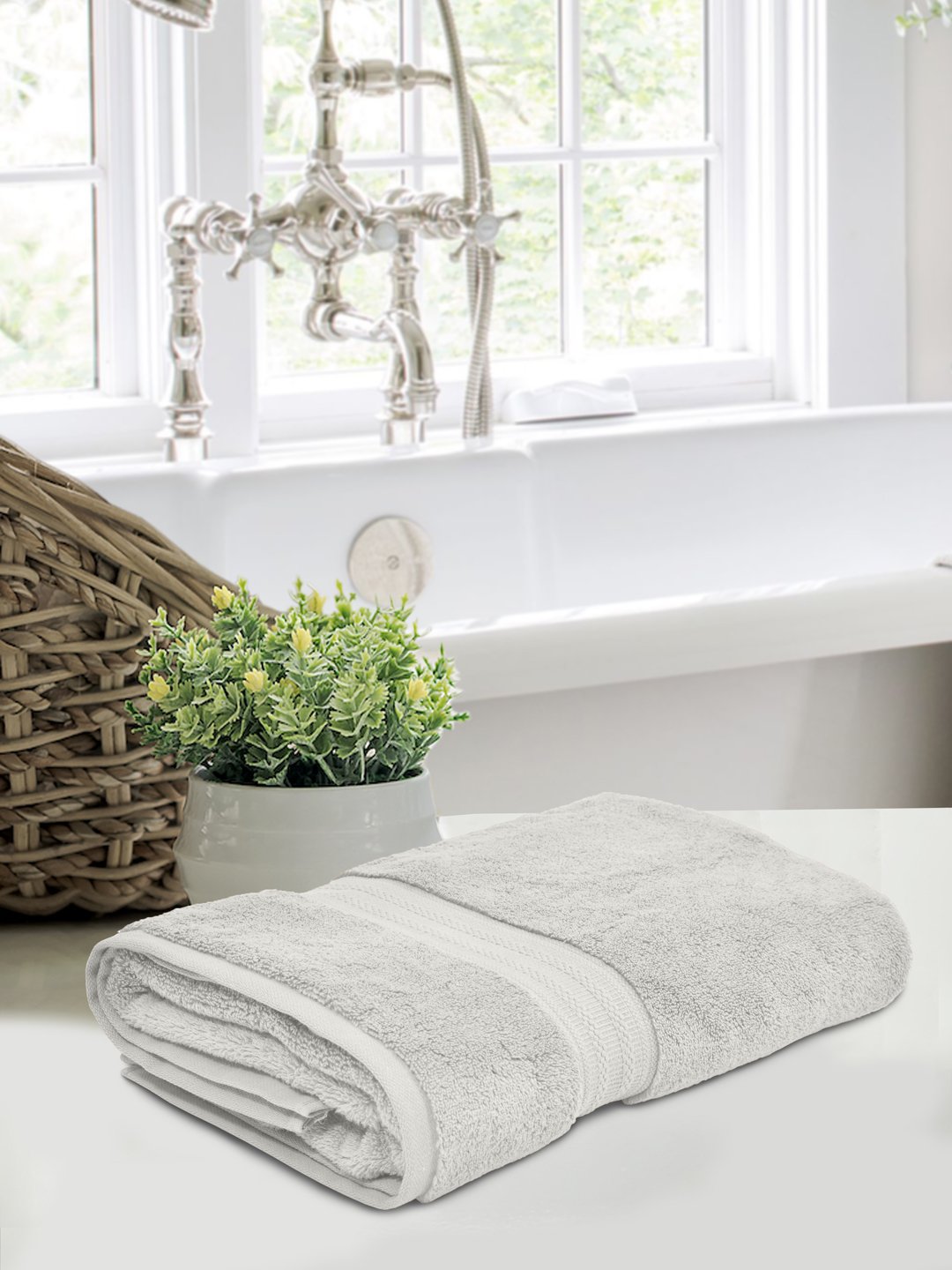 Home Fresh Solid 100% Cotton 600 GSM One Large size 75x150 Cm / 30x60 Inches Premium Bath Towel