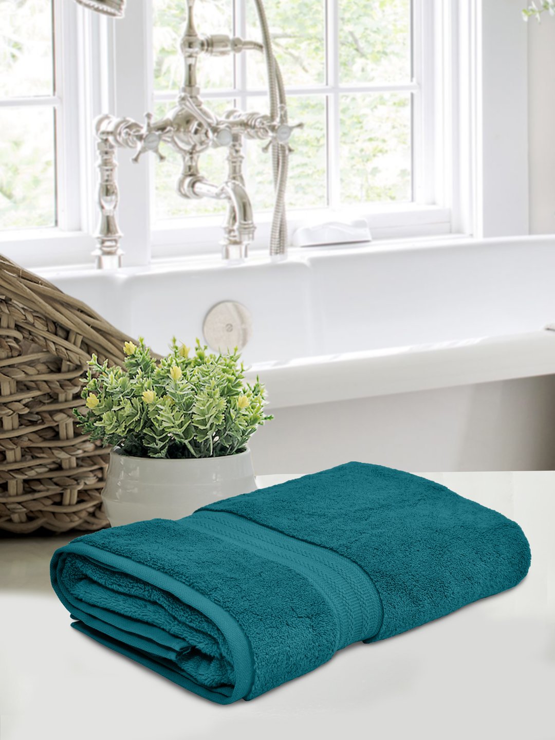 Home Fresh Solid 100% Cotton 600 GSM One Large size 75x150 Cm / 30x60 Inches Premium Bath Towel