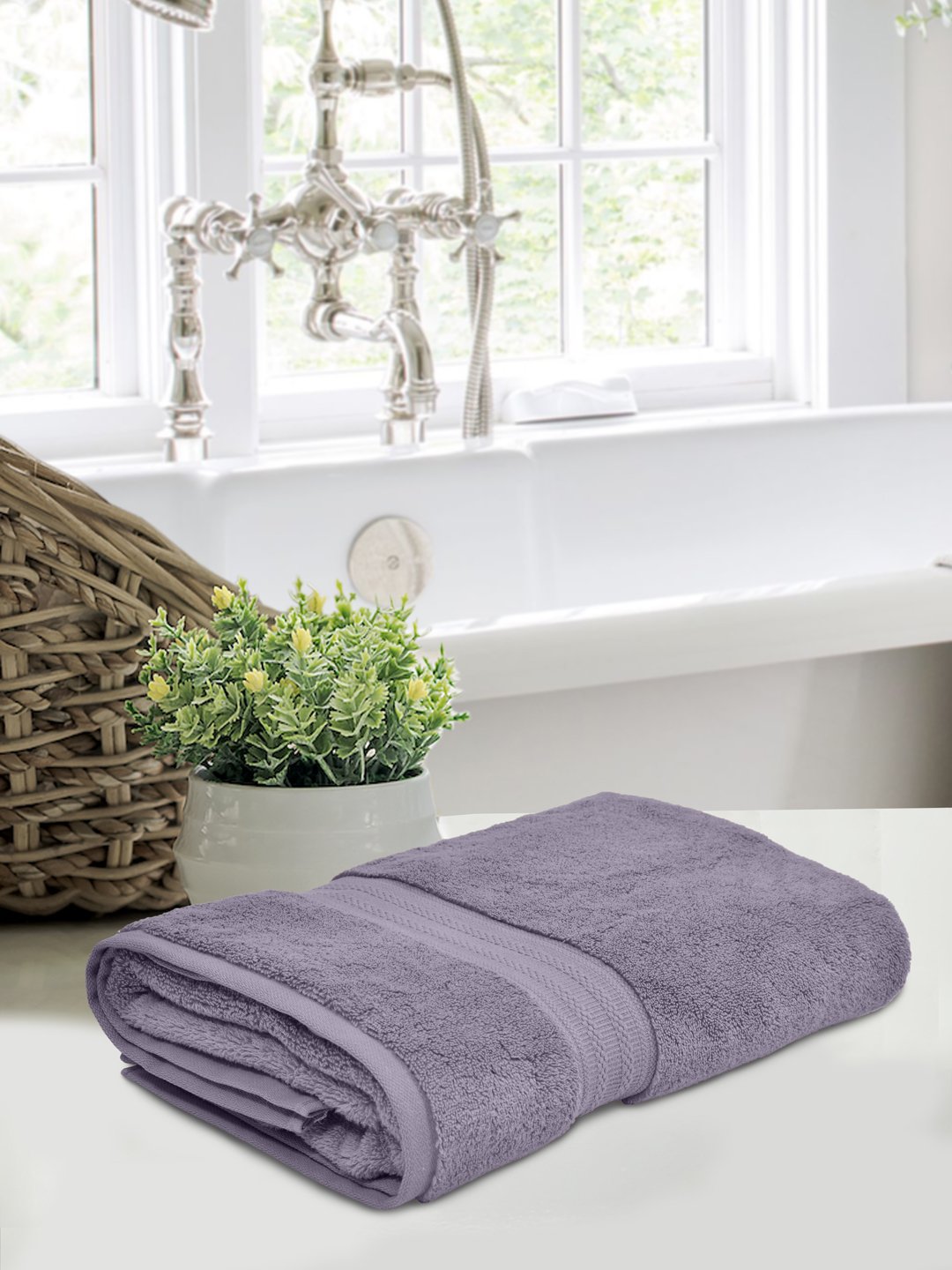 Home Fresh Solid 100% Cotton 600 GSM One Large size 75x150 Cm / 30x60 Inches Premium Bath Towel