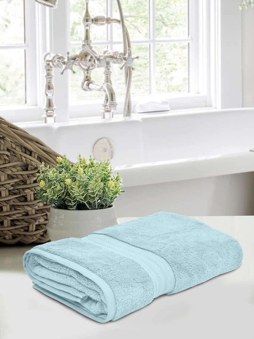 Home Fresh Solid 100% Cotton 600 GSM One Large size 75x150 Cm / 30x60 Inches Premium Bath Towel