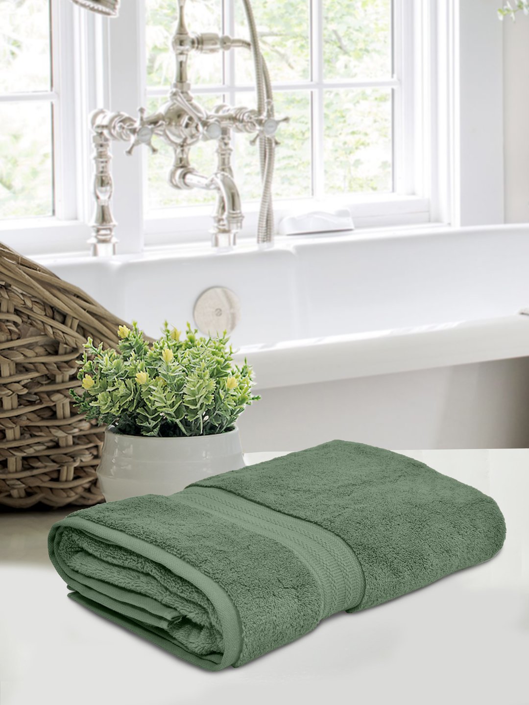 Home Fresh Solid 100% Cotton 600 GSM One Large size 75x150 Cm / 30x60 Inches Premium Bath Towel