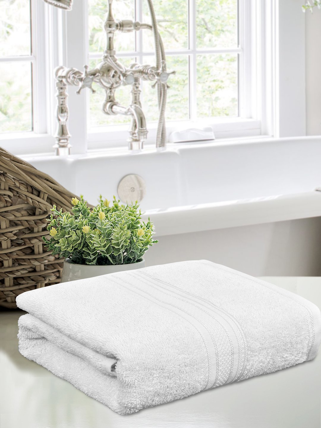 Home Fresh 450 GSM 100% Cotton One Large size 75x150 Cm / 30x60 inches Bath Towel
